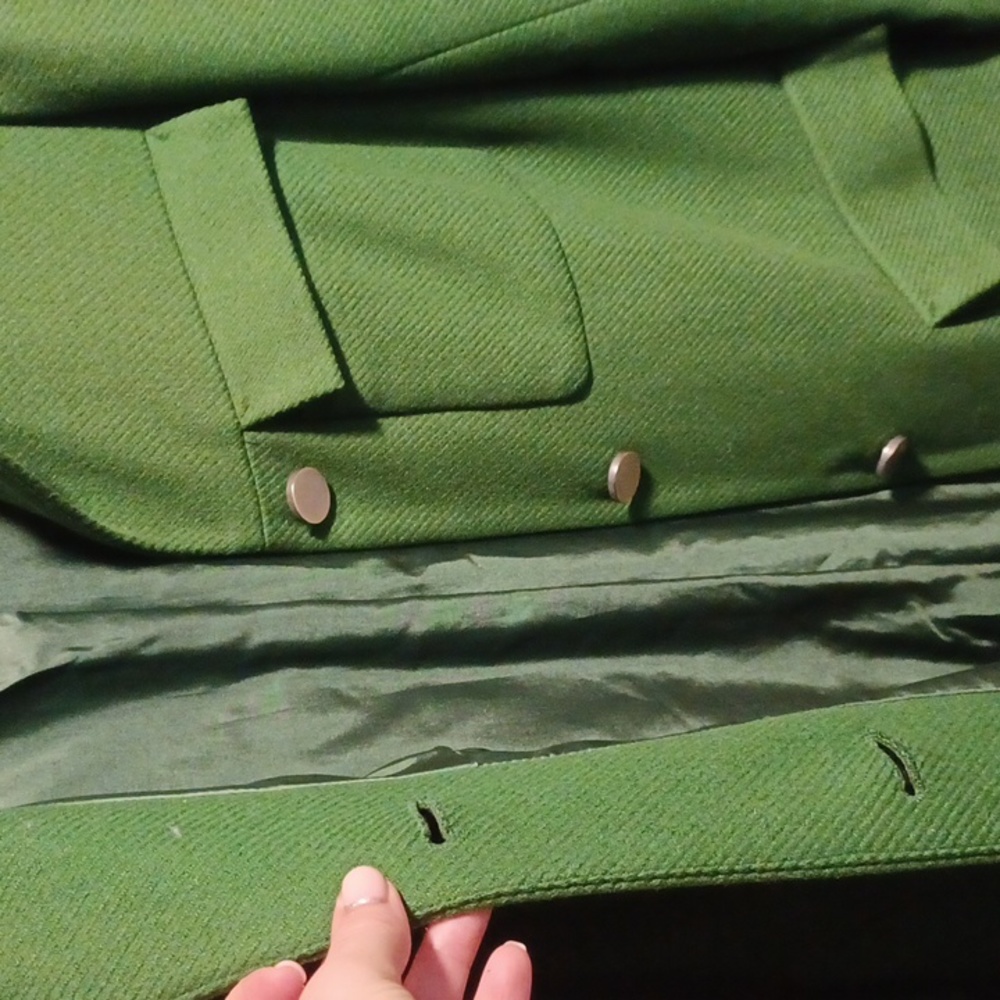 Wool green coat jacket - Picture 5 of 7